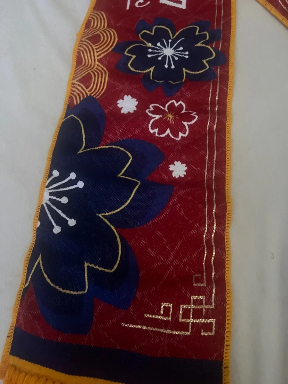 Red Floral Fringe LA Galaxy scarf